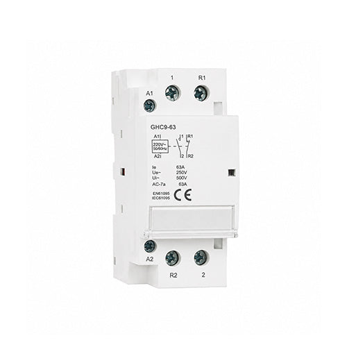 Contactor Modular 2P 63A GHC9-63 con Auxiliar 1NO + 1NC